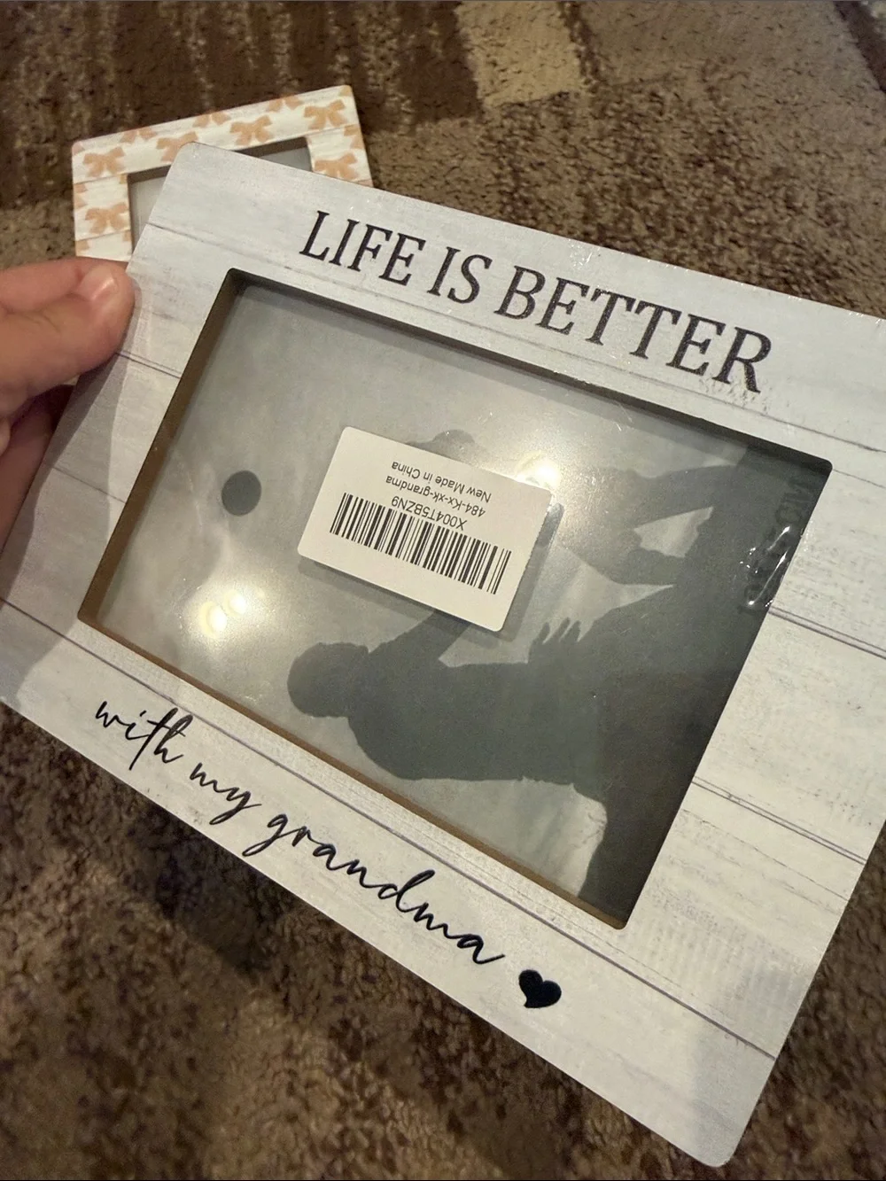 2-Pack - Life Is Better With My Grandma and Orange Bow Wooden Picture Frames